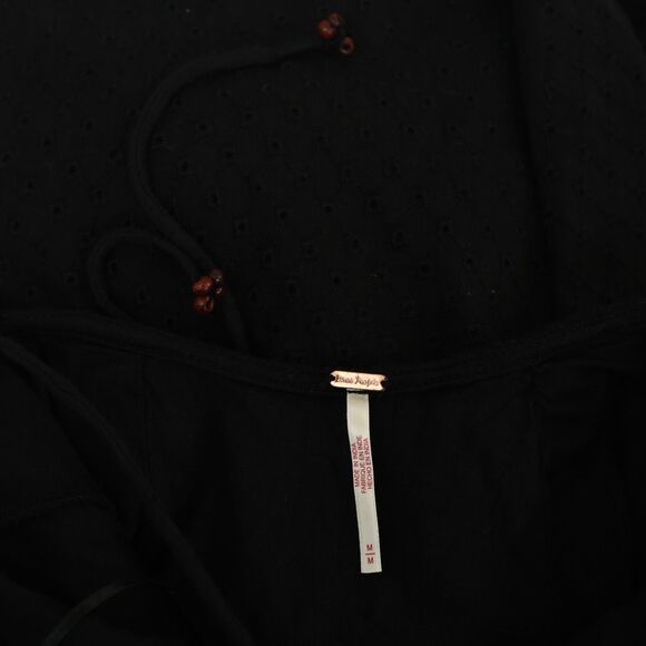 Free People Free-est Eventide Midi Dress Eyelet Embroidered Black M New 283169 - Picture 9 of 9